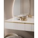 Toaletka kosmetyczna AURORA-Q wisząca z lustrem biały połysk