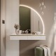 Toaletka kosmetyczna AURORA-Q wisząca z lustrem biały połysk