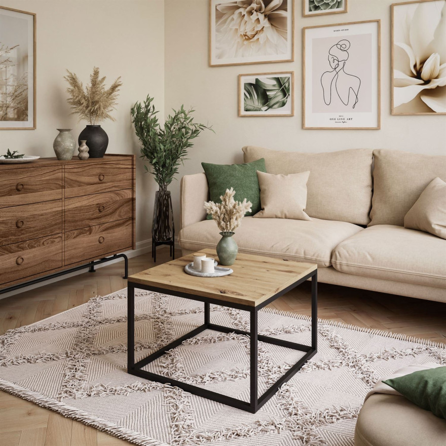 czarny / dąb artisan