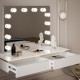 Toaletka kosmetyczna AURORA ELITE wisząca z lustrem biały połysk