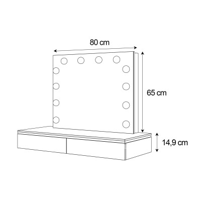 Toaletka kosmetyczna AURORA ELITE wisząca z lustrem biały połysk Toaletka kosmetyczna AURORA ELITE wisząca z lustrem biały połysk