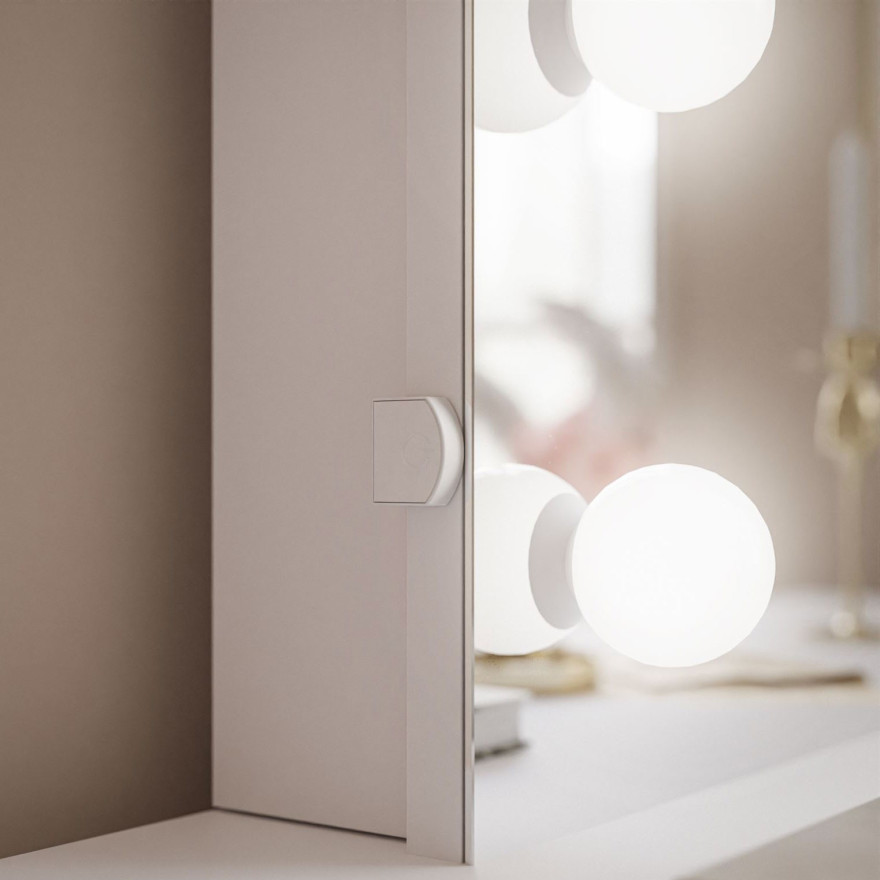 Toaletka kosmetyczna AURORA-S ELITE z lustrem biały połysk