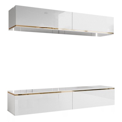 Meblościanka AURORA wisząca biały połysk Meblościanka AURORA wisząca biały połysk