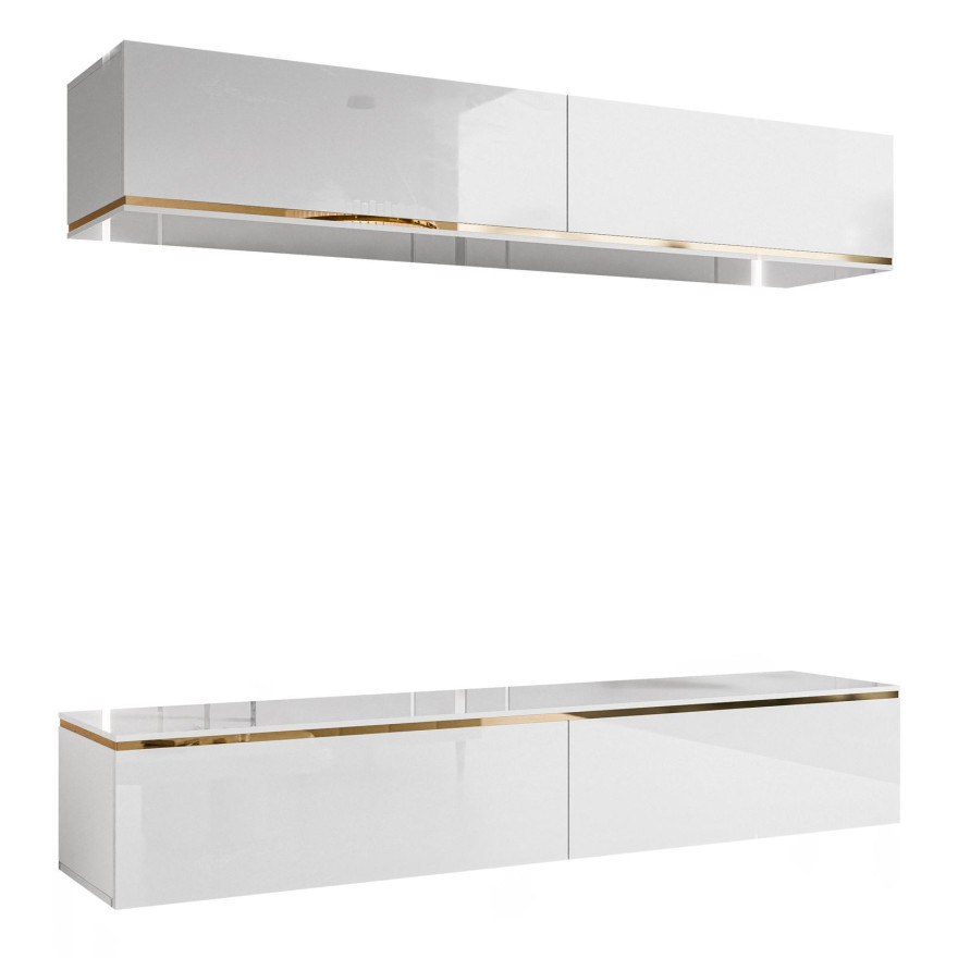 Meblościanka AURORA wisząca biały połysk Meblościanka AURORA wisząca biały połysk