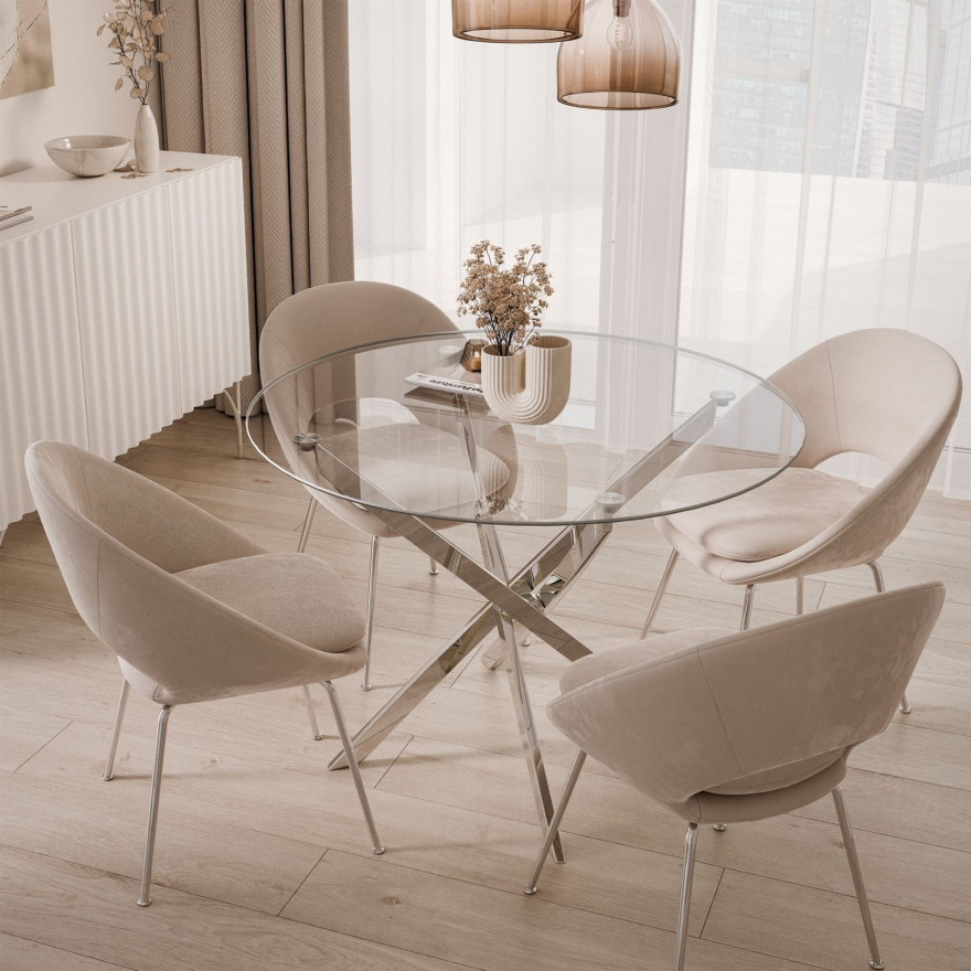 Okrągły stół CRISTAL 100 cm szklany blat Okrągły stół CRISTAL 100 cm szklany blat