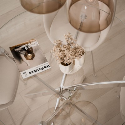 Okrągły stół CRISTAL 100 cm szklany blat Okrągły stół CRISTAL 100 cm szklany blat