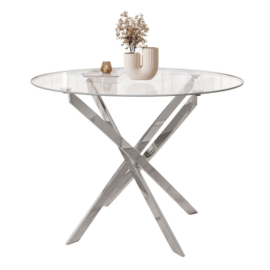 Okrągły stół CRISTAL 100 cm szklany blat Okrągły stół CRISTAL 100 cm szklany blat