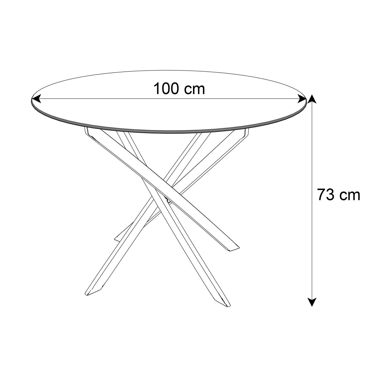 Okrągły stół CRISTAL 100 cm szklany blat