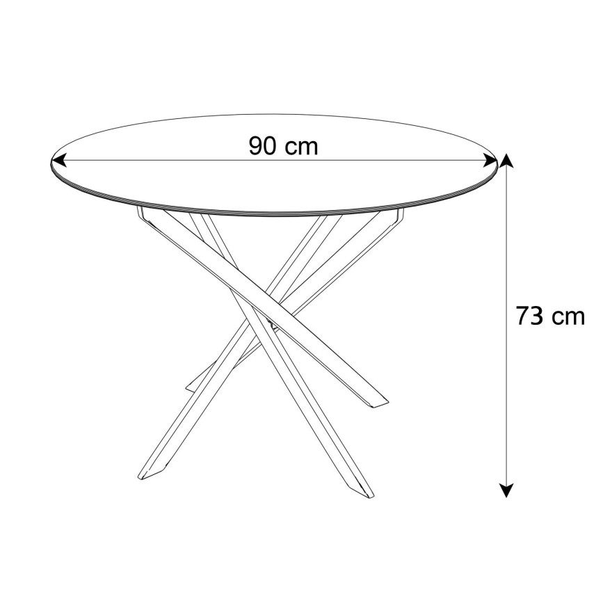 Okrągły stół BEIRA II 90 cm ceramiczny blat