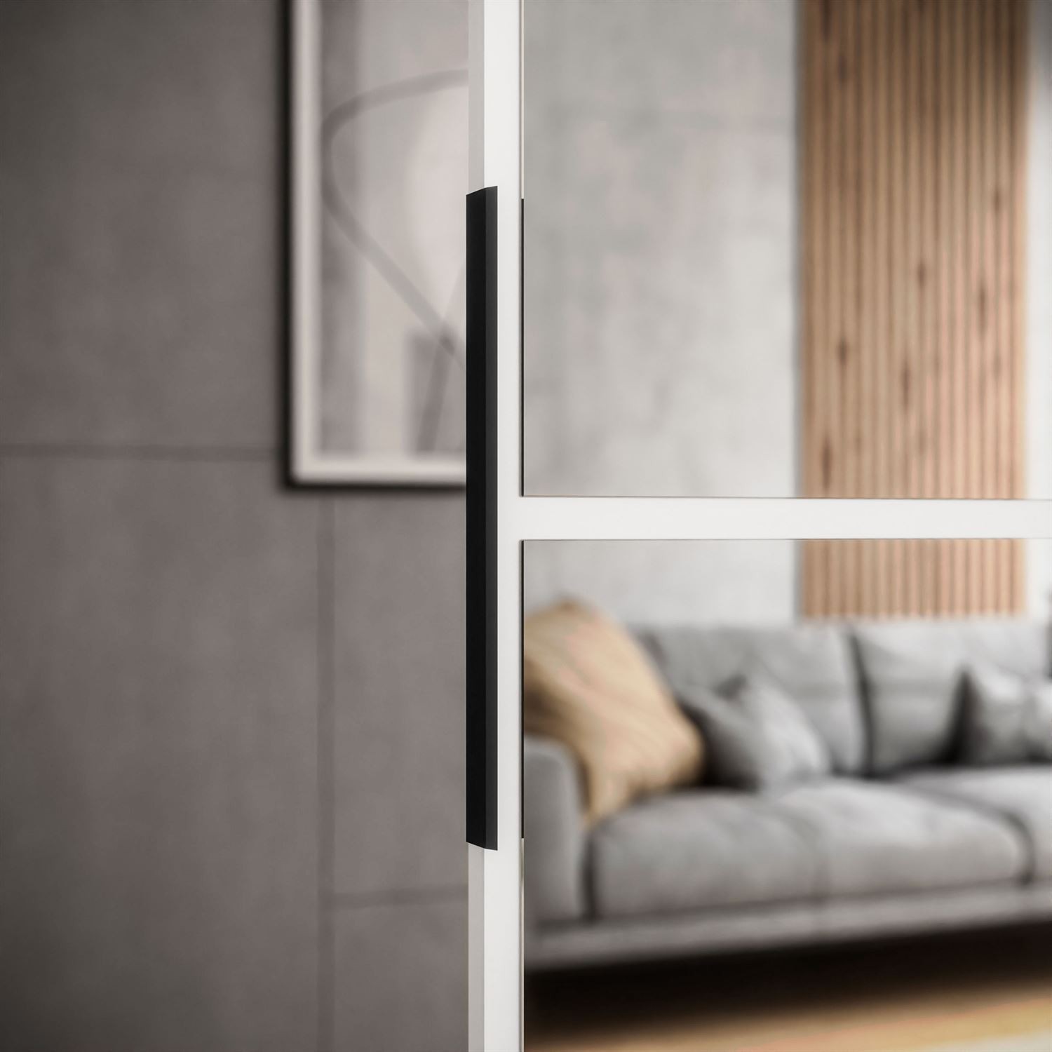 Drzwi przesuwne SQUARE z lustrem
