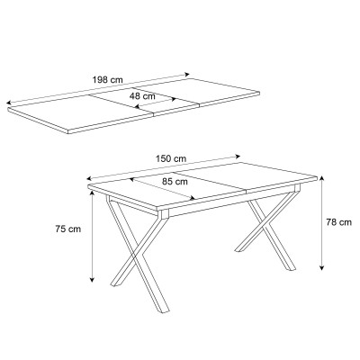 Zestaw mebli X ART - O z 4 krzesłami biały mat