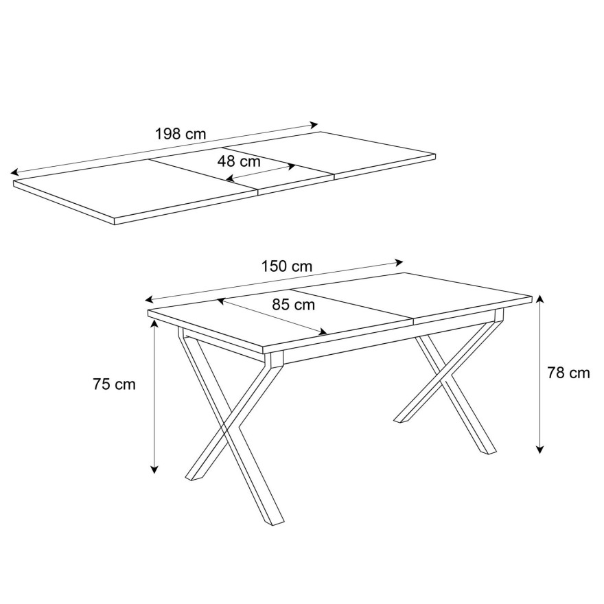 Zestaw mebli X ART - O z 4 krzesłami biały mat