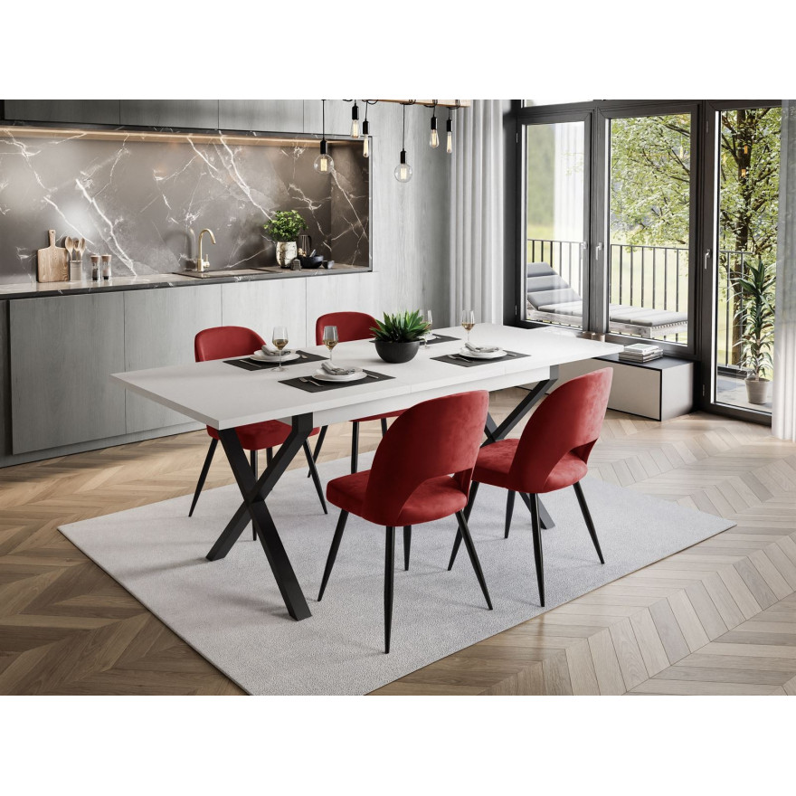 Zestaw mebli X ART - O z 4 krzesłami biały mat