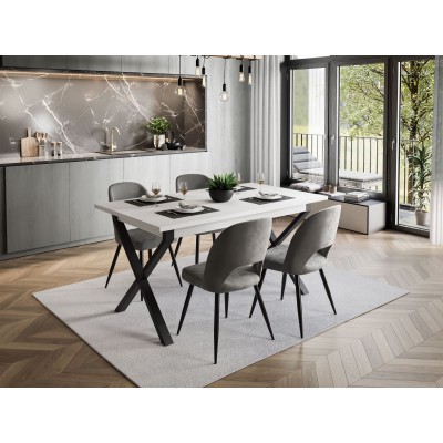 Zestaw mebli X ART - O z 4 krzesłami biały mat