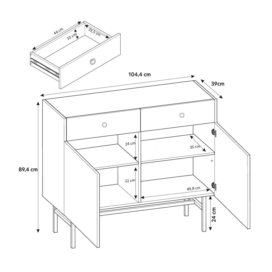 Komoda dwudrzwiowa DIVIENNE 2D2SZ Komoda dwudrzwiowa DIVIENNE 2D2SZ