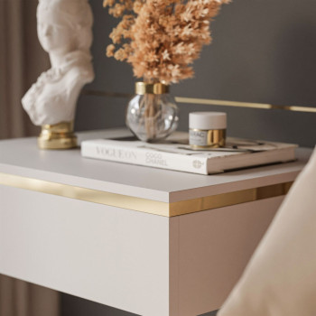 Stolik nocny AURORA na złotym stelażu kaszmir