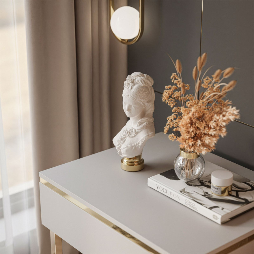 Stolik nocny AURORA na złotym stelażu kaszmir