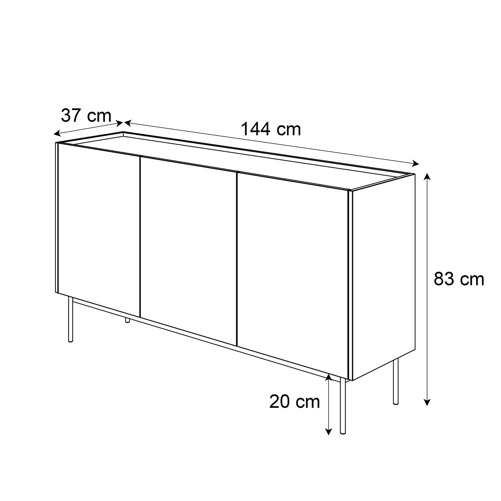 Komoda trzydrzwiowa ESSENCE 3D K144