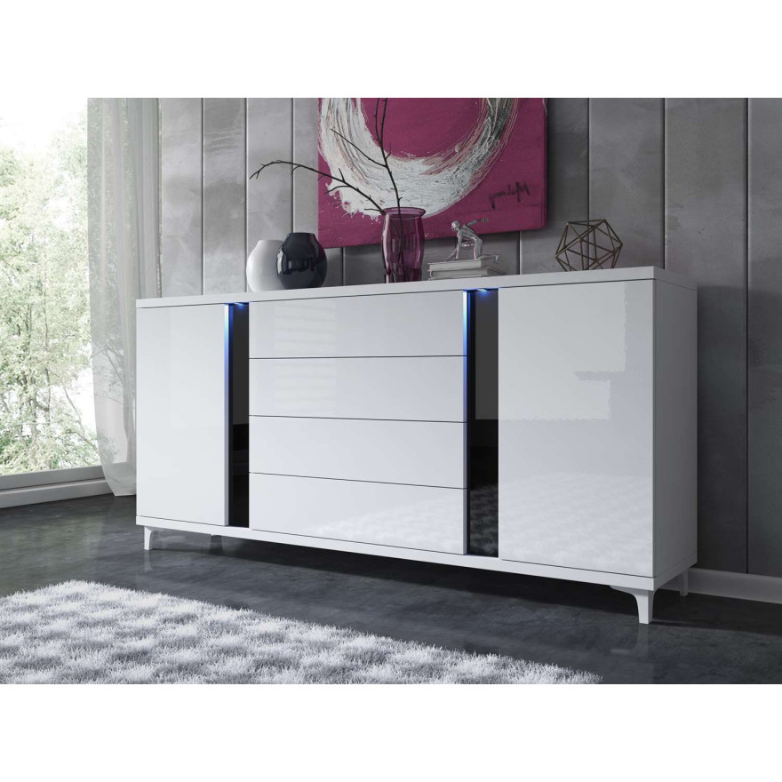 Sypialnia MARCO czarna/sonoma - ZESTAW MEBLI