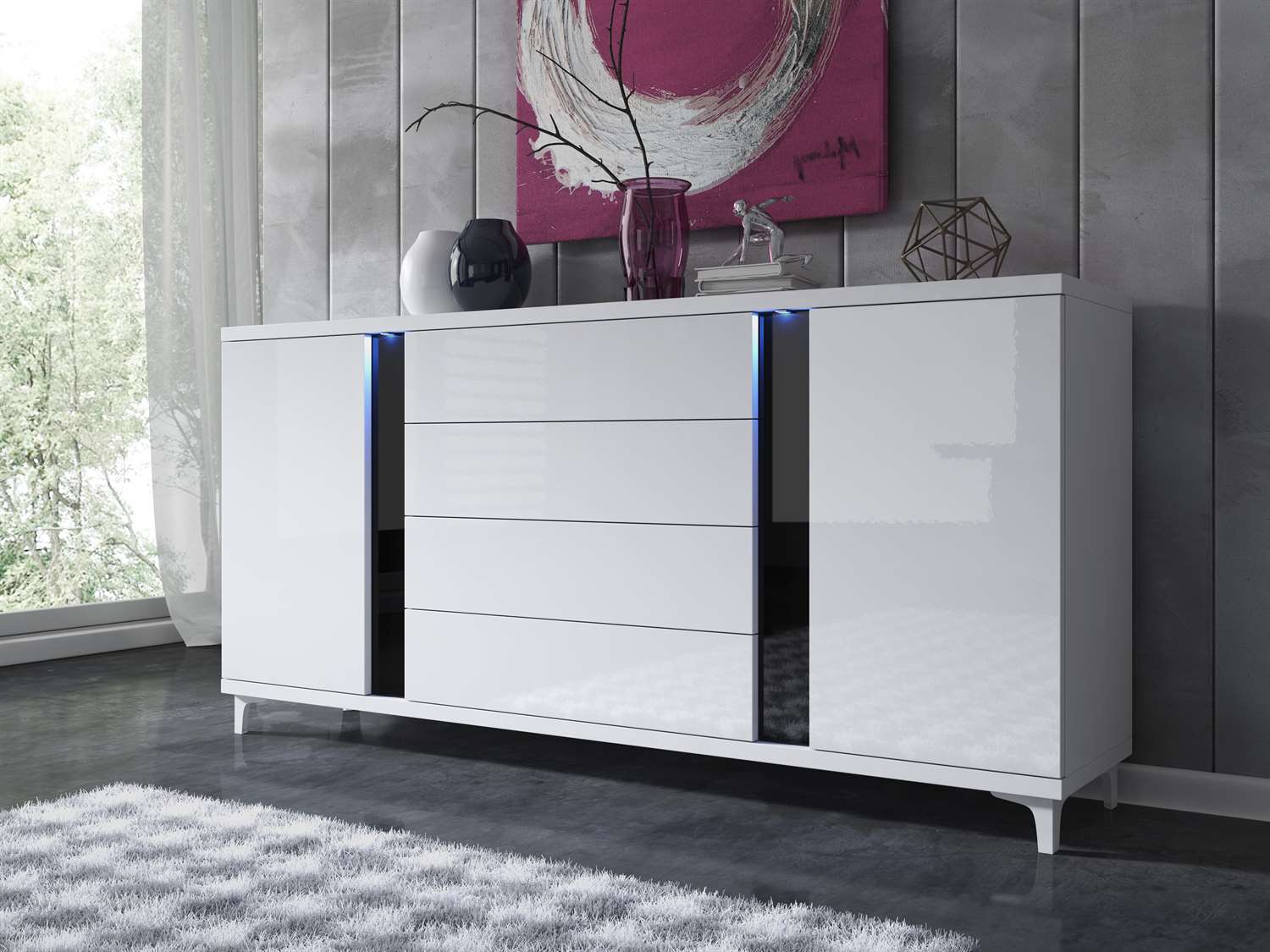 Sypialnia MARCO czarna/sonoma - ZESTAW MEBLI