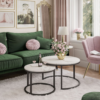 Stolik kawowy okrągły CORRIE 2w1