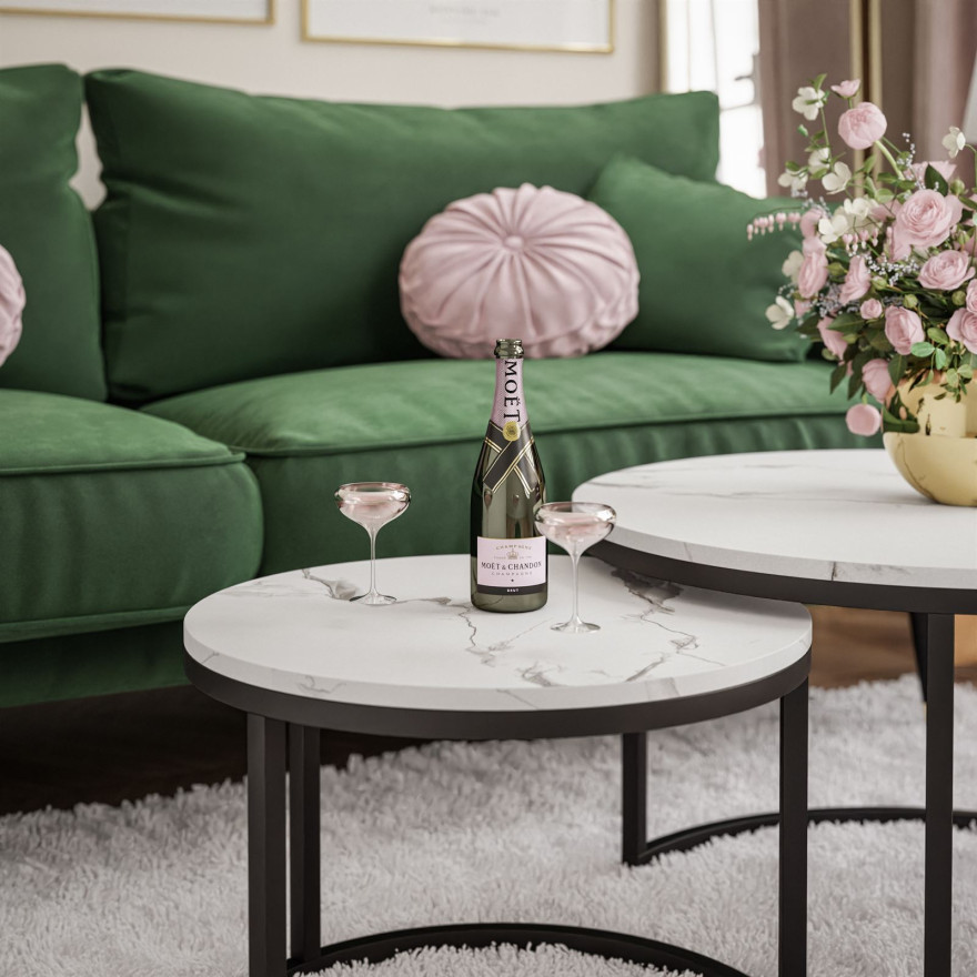 Stolik kawowy okrągły CORRIE 2w1