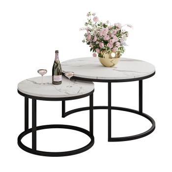 Stolik kawowy okrągły CORRIE 2w1