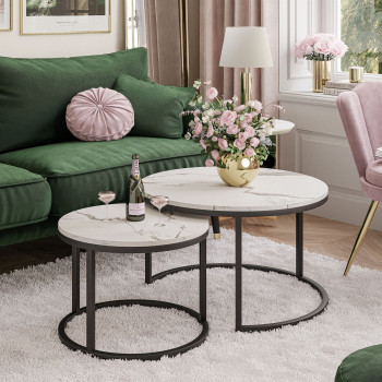 Stolik kawowy okrągły CORRIE 2w1