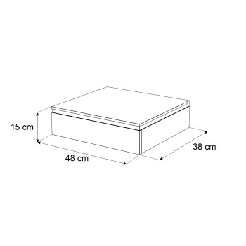 Stolik nocny AURORA wiszący czarny mat