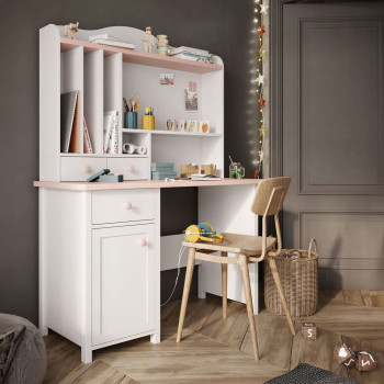 Biurko LUNA LN-03 biały/różowy