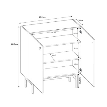 Witryna dwudrzwiowa DIVIENNE 2D