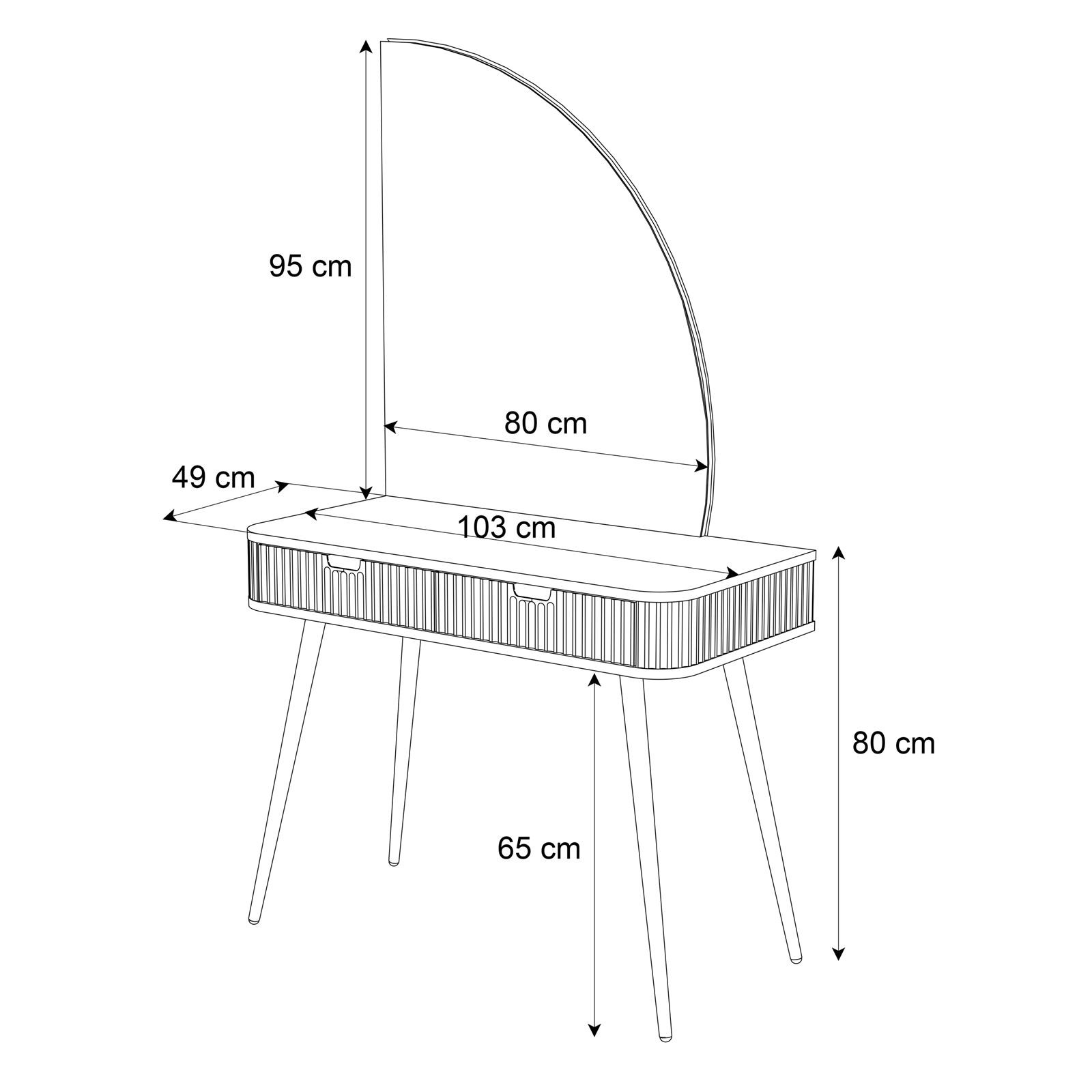 Toaletka ZAIRA-QS z lustrem LED