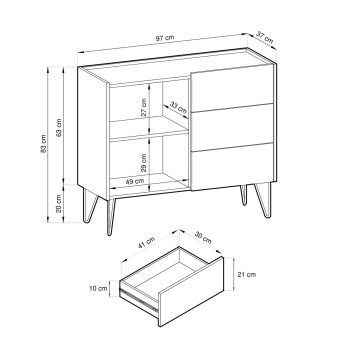Komoda z szufladami EUPHORIA KSZ97