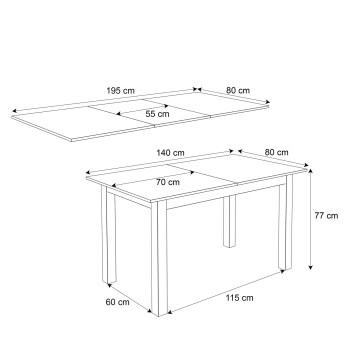 Zestaw do jadalni ARTON I rozkładany stół + 4 krzesła