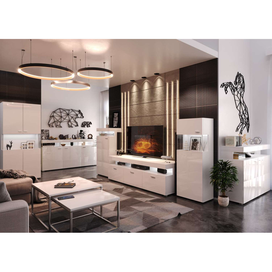 Witryna VANCOUVER W9.410 w białym połysku LED Witryna VANCOUVER W9.410 w białym połysku LED