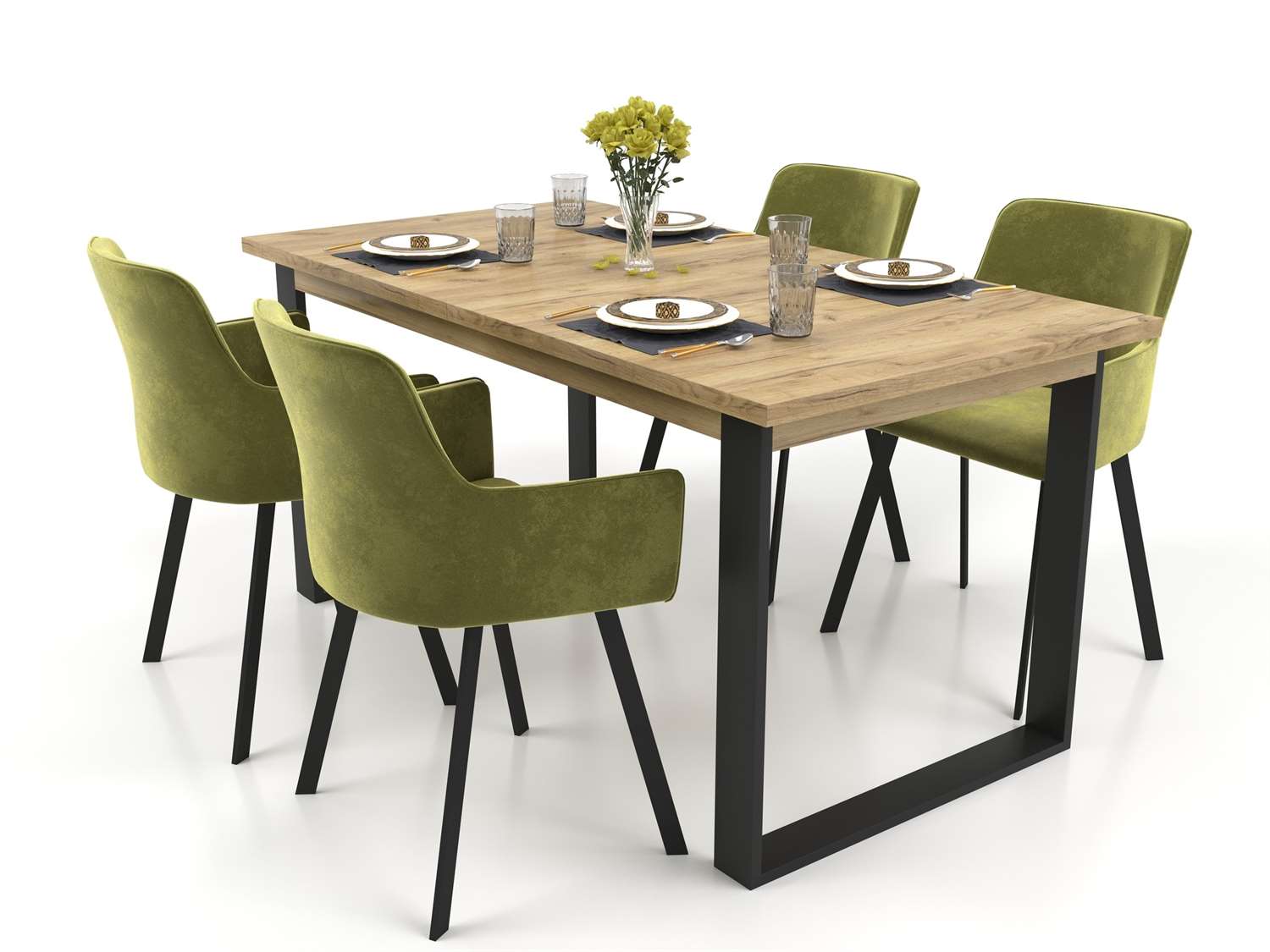 Zestaw mebli VENICE stół rozkładany 150-190 cm z 4 krzesłami