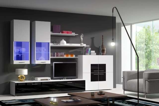 Meblościanka BETA COMO II wysoki połysk + LED