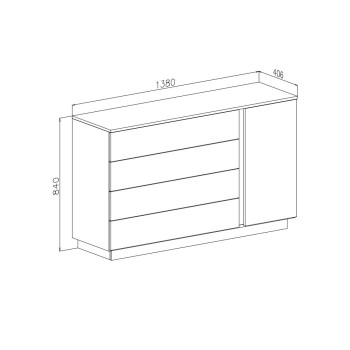 Komoda LINA II 1D4S z oświetleniem LED