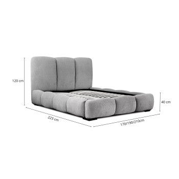 Łóżko tapicerowane INGRID z pojemnikiem