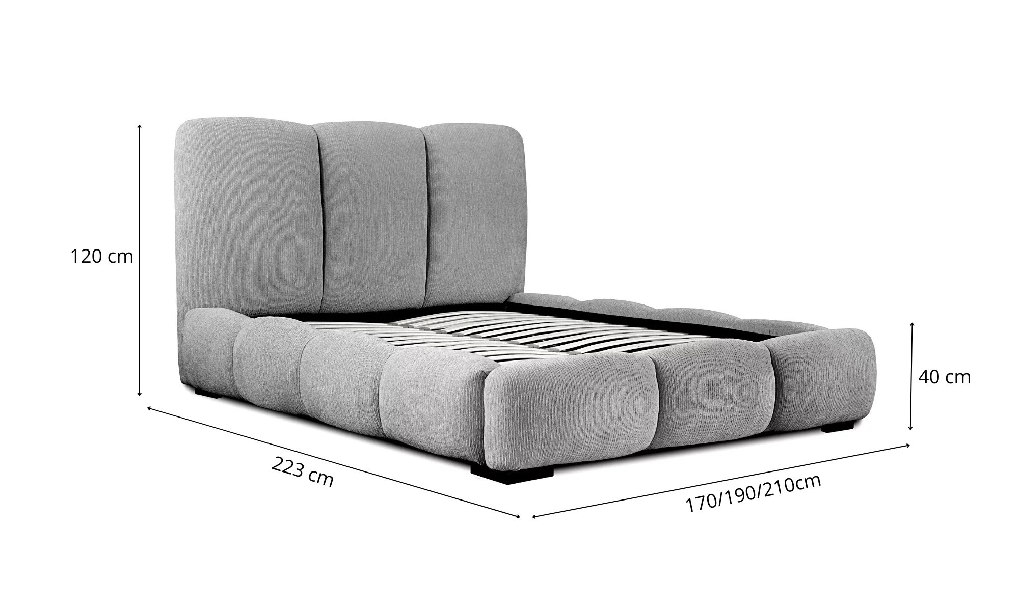 Łóżko tapicerowane INGRID z pojemnikiem