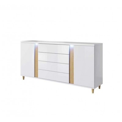 Komoda MARCO 180 z oświetleniem LED biały połysk