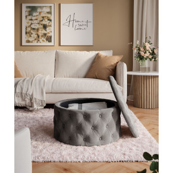 Okrągła pufa pikowana CHESTERFIELD 70 cm