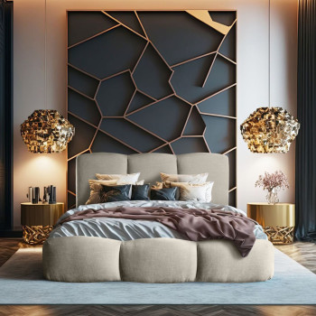 Łóżko tapicerowane INGRID z...