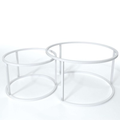 Okrągły stelaż do ławy 2w1 czarny i biały