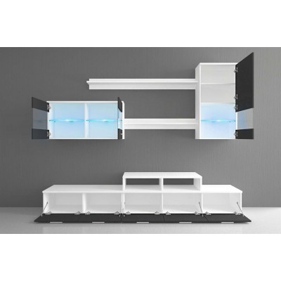 Meblościanka BETA FIOLET wysoki połysk LED