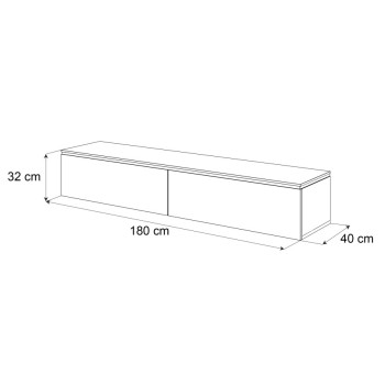 Szafka RTV AURORA SILVER 180 cm