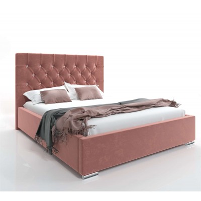 Łoże tapicerowane GLAMOUR z kryształkami 160x200 Jasmine 72